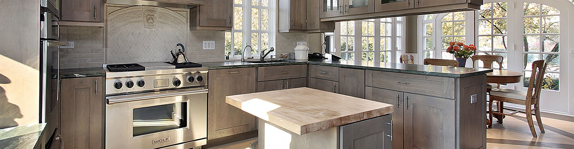 modern kitchen with stove, sink, and oven installation in Park Ridge