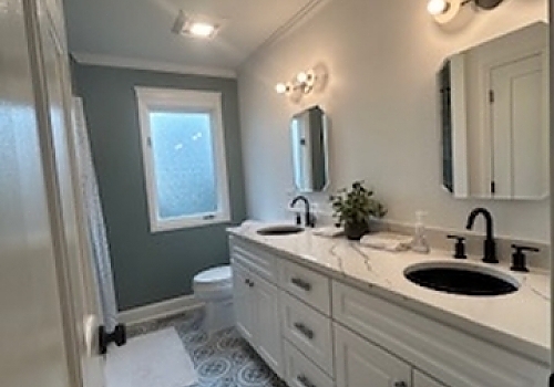 a bathroom upgrade with a sink, toilet, and tub in Park Ridge