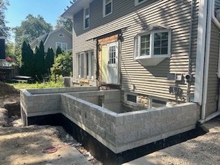 outdoor excavation work in a Glenview home renovation project