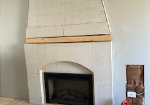 brick fireplace installation in a Glenview home