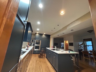 kitchen with new sink, stove, and fridge in Hinsdale
