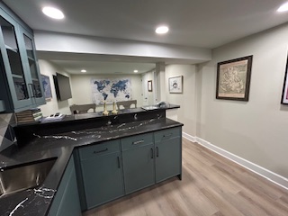 kitchen with countertop and large window in Park Ridge