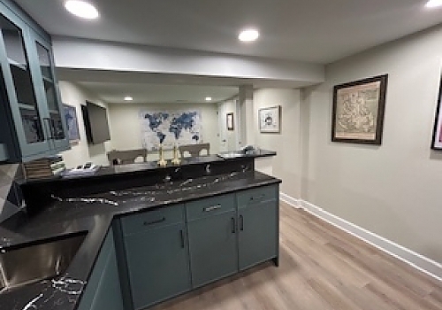 kitchen with countertop and large window in Park Ridge